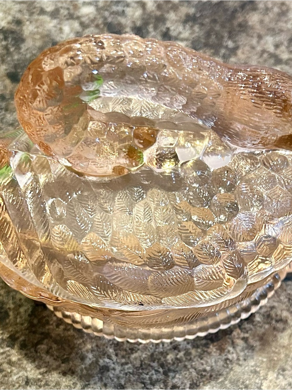 Amber Glass Swan Accent Bowl - Decorative Amber Home Vase - Picture 5 of 5